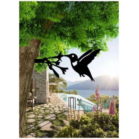 Oiseaux sur La Branche Métal Art Décoration Murale Fer Oiseau Sculpture Murale en Métal Oiseau Art Décor Mûr pour Intérieur Extérieurs pour La Maison Jardin