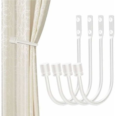 Retenues de rideau, 4 pièces crochet en forme de U fixé au mur de gland de rideau embrasse crochet de draperie embrasse accessoires de rideau (blank