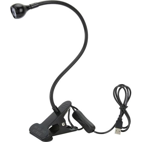 Lampe UV 3 W pour colle UV – Lampe LED violette USB avec pince et interrupteur, idéale pour réparation de smartphones (1/5)