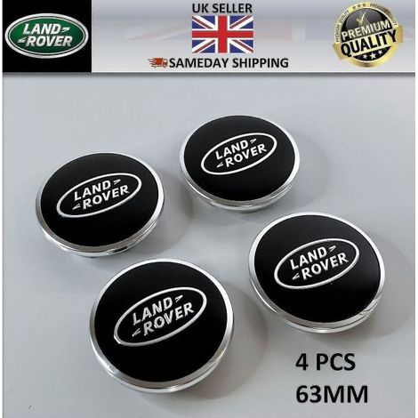 enjoliveurs centraux noirs Land Rover pour Range Rover Sport, Evoque, Velar et Discovery (63 mm) (1/4)