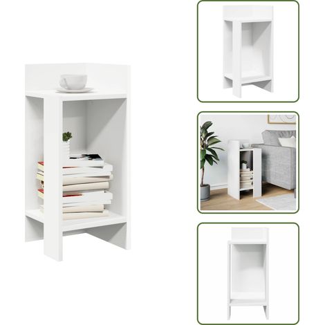 vidaXL Table d'appoint avec étagère blanc 25,5x27x60 cm (1/5)
