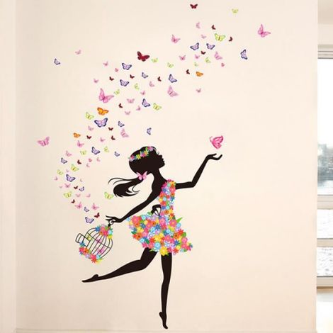 FLOWER FAERIE DANSE FILLE Stickers muraux pour chambre - Romantique - Verre (1/3)