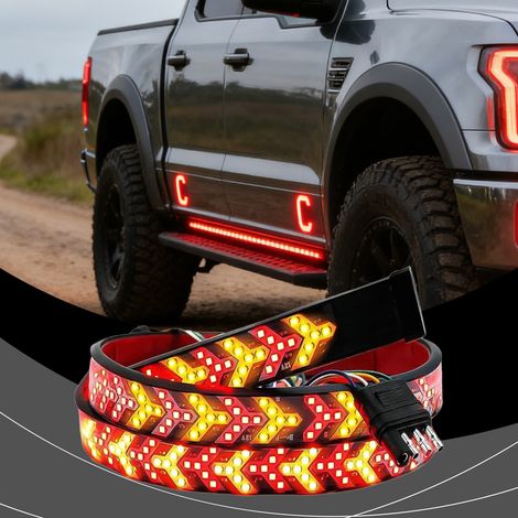 LED-Rücklicht mit Warnleuchte, wasserdicht und langlebig, zweifarbiger, sequenzieller Blinker (rot/gelb), multifunktionales LED-Brems- und Blinklicht – 1 Stück -- BIEMMEDUE (1/5)