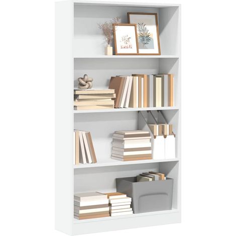 Bookcase White 80x24x143 cm Engineered Wood vidaXL