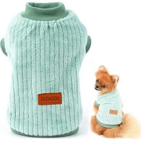 20x32x23cm Pet Ribbed Fleece Sweater - Fleece Sweater for Small Dogs Cats Puppy Yorkshire Chihuahua - Winter Warm Clothes (1/5)