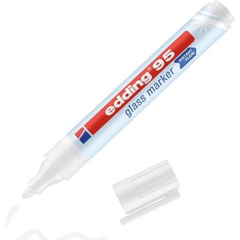 Marcador per vetro bianco cancellabile punta ogiva 1,5/3mm - Edding