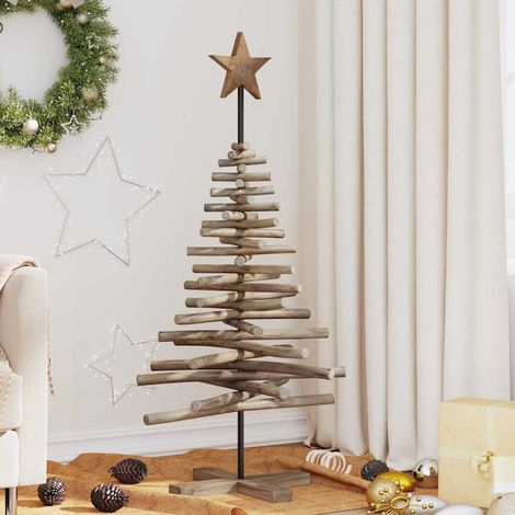 Weihnachtsbaum mit Ständer Braun 120 cm Massivholz Teak