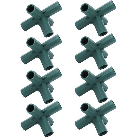 Set di 8 giunti di supporto per piante a 5 vie – connettore a paletto in plastica – per serra