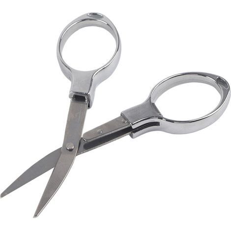 Mini ciseaux pliants en forme de lunettes, porte-clés en acier inoxydable, ciseaux de pêche, ciseaux portables et sûrs, ciseaux de voyage pour le tourisme, la pêche, l'escalade, la couture (arg (1/4)