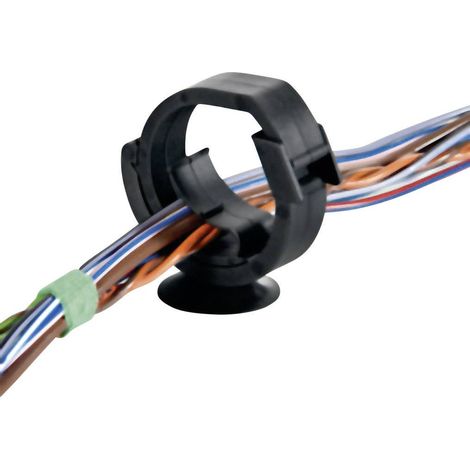 HellermannTyton AHC4AH Support de câble 151-00374 Plage de Ø du faisceau 36 mm (max) avec fermeture automatique, refermable noir 1 pc(s) Q060081 (1/2)
