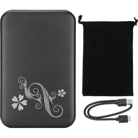 Boîtier disque dur 2.5 pouces USB 3.0 compatible 3 To 5 Gbit/s aluminium Plug and Play noir (1/5)