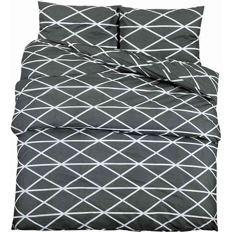 Maison Exclusive - Set Copripiumino Grigio 140x200 cm in Cotone