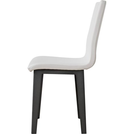 Sedia 40/44x42x86 cm Armida gambe Antracite in Similpelle Bianco (1/5)