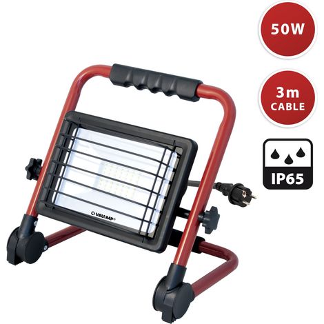Proiettore WAINGRO LED SMD 50W con supporto pieghevole in alluminio e cavo da 3mt VELAMP (1/5)