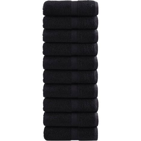 Filiyano-Serviettes d'invités haut de gamme SOLUND, lot de 10, noires, 30 x 50 cm, 600 g/m² (1/5)