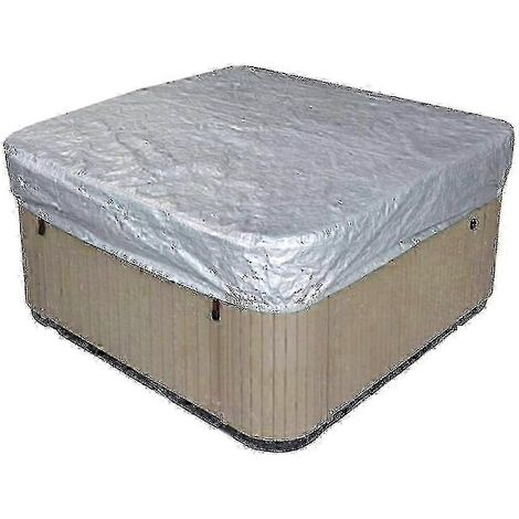 Couverture de protection imperméable pour spa extérieur avec élastique - 231 x 231 x 90 cm - argent (1/4)