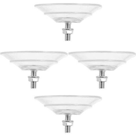 Lot de 4 Ventouses à Vis Métalliques en Pvc Transparent 8,5 Cm avec Écrous Fixation Puissante pour Verre et Carrelage Crochets de Rangement Réutilisables Cuisine, Salle de Bain