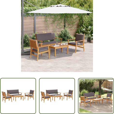 Holzsofa - Gartensofa-set 4 pcs Braun 120 x 65,5 x 79 cm Massivholz Akazie (1/5)