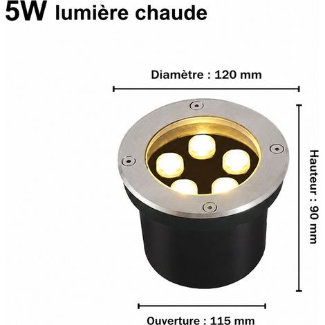 Spot LED encastrable de sol extérieur rond IP67 inox 24V 5W lumière chaude 5w réf 1021 1 kg – Livraison gratuite
