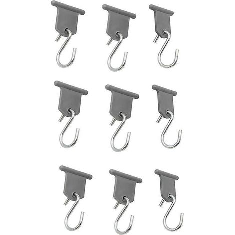 Lot de 9 S forme camping Awning crochets clips étagère Awning Clothes crochets RV tente crochets lampe crochets pour (1/5)