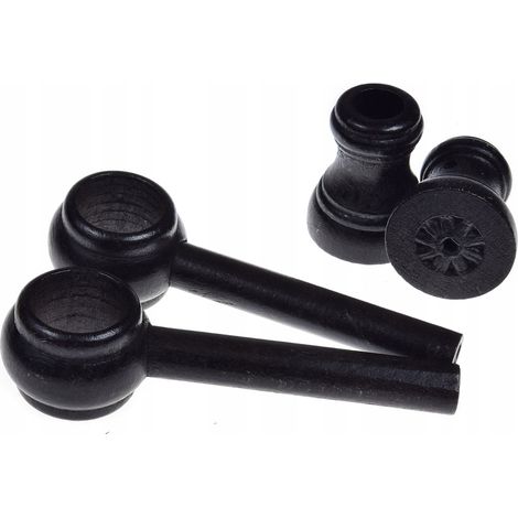 Staffa singola in legno per asta per tende, diametro 28 mm, nera, 2 pezzi (1/5)