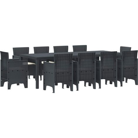 Maison Exclusive - Set da Pranzo per Giardino 11 pcs Antracite Polipropilene (1/5)