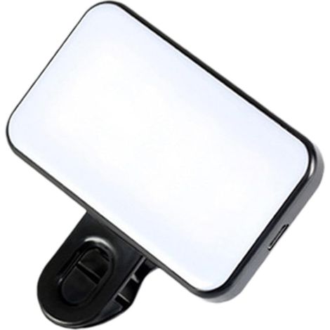 Lampe LED rechargeable pour téléphone avec clip élevé, luminosité et modes d'éclairage réglables, lumière de remplissage portable pour selfie pour caméra en streaming, vlogging, maquillage et appels (1/5)