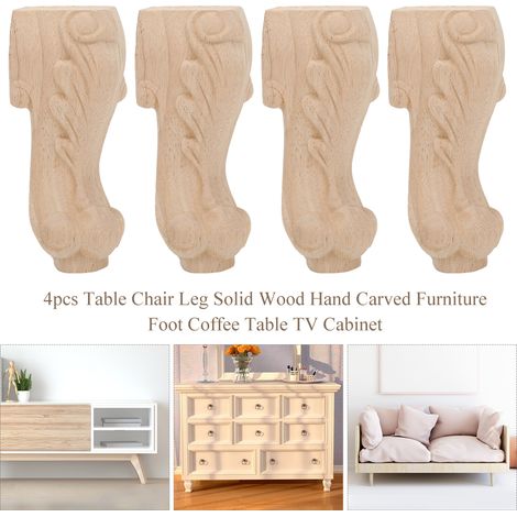 Pieds de table sculptés en bois massif pour meuble de salon, hôtel et restaurant (1/5)