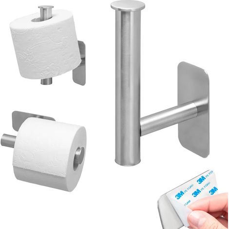 Portarotolo di carta igienica/portarotolo di scorta 2 in 1, serie bagno, non richiede foratura