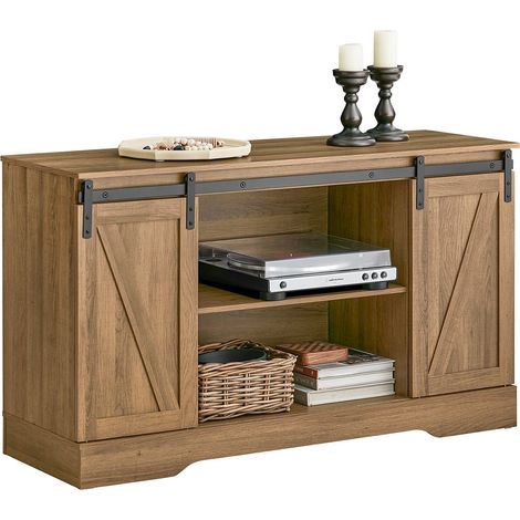Credenza con ante scorrevoli, Mobile da ingresso, Scarpiera, Armadietto multifunzionale Noce FSB60-BR SoBuy (1/5)