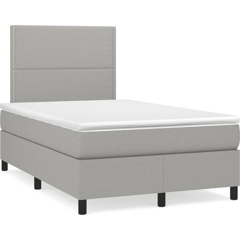 Boxspringbett mit Matratze Hellgrau 120x190 cm Stoff vidaXL (1/5)