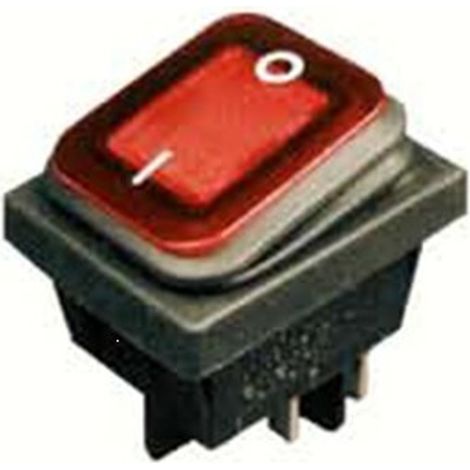 INTERRUTTORE BIPOLARE 4 CONTANTI 22X30 16A CON PROTEZIONE LUMINOSO ROSSO