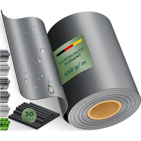 KESSER® PVC Sichtschutzstreifen Sichtschutz Rolle Doppelstabmatten Zaun Blickdicht Wetterfest und Windschutz Zaunfolie Sichtschutz Garten Anthrazit / 70 m