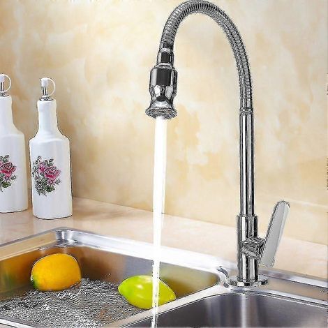 Robinet de cuisine/bar/salle de bain rotatif à 360° avec col flexible et eau froide, pour buanderie, jardin ou extérieur. En stock. (1/5)