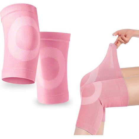 1 paio di ginocchiere a compressione rosa per palestra, corsa, vita quotidiana e per alleviare i problemi articolari (1/5)
