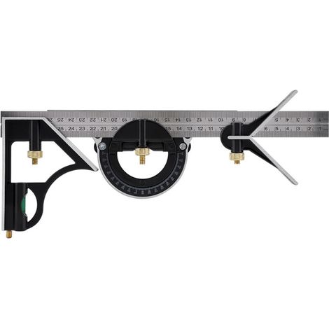 Jeffergarden Équerre combinée ajustable 300mm règle ingénieur métal angle droit mesure précise (1/5)