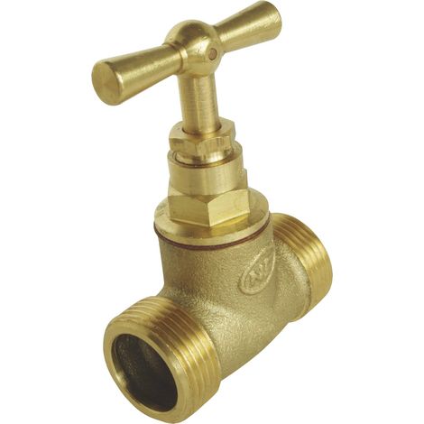 SOMATHERM PER VOI - arresto valvola a vite a doppio Maschile MM20 / 27 - Stem testa - greggio Brass (1/3)