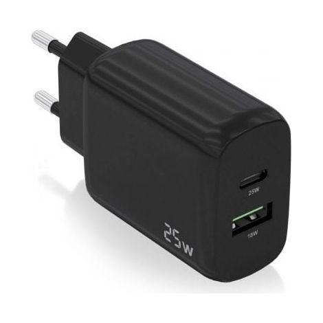 Cargador de Pared Aisens A110-0759/ 1xUSB Tipo-C/ 1x USB/ 25W