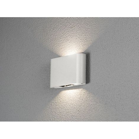 LED Außenleuchte CHIERI Weiß Up and Down Wandlampe Außenbereich B.18cm, H.11cm