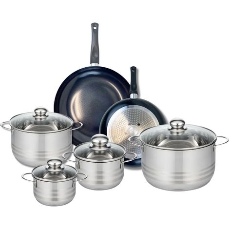 Ensemble de 2 Poêles de cuisson 24 et 28 cm et 4 faitouts 14, 16, 20 et 24 cm Elo Prima Brillant (1/5)