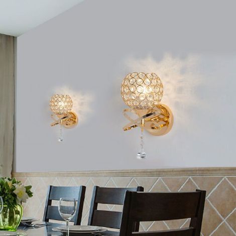 Applique Murale - Cristal K9 - Finition Dorée - Pour Intérieur - 1 Pièce (1/5)