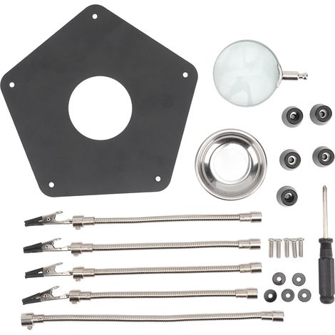 Supporto per circuiti stampati Garosa, supporto in acciaio legato con lente d'ingrandimento per saldatura di precisione, ideale per riparazioni elettroniche e lavori artigianali.