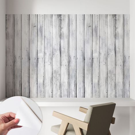 Tapete Selbstklebend - abwaschbar - Tapete mit Motiv - trendige Wanddeko - elegant Fototapete Holzdielen 104x70 cm (1/5)
