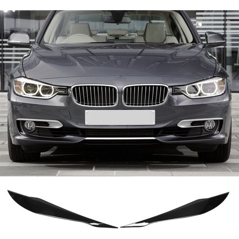 Sourcils de phares (une paire, gauche et droite) pour BMW Série 3 F30 F31 2012-2018 (référence 321) Noir brillant (1/5)