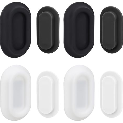 4 Pièces Porte Telecommande Mural, Support Magnétique pour Télécommande, No Drilling Required Support de Télécommande Mural pour Télévision, Ventilateur, Climatisation (Noir + Blanc)