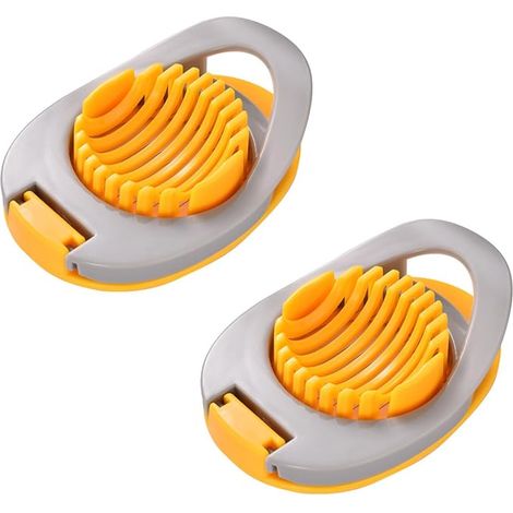Cortador de huevos de 2 piezas, cortador de huevos creativo, cortador de huevos multifuncional, cortador pequeño y práctico para exteriores, utensilio de cocina sencillo. (1/5)