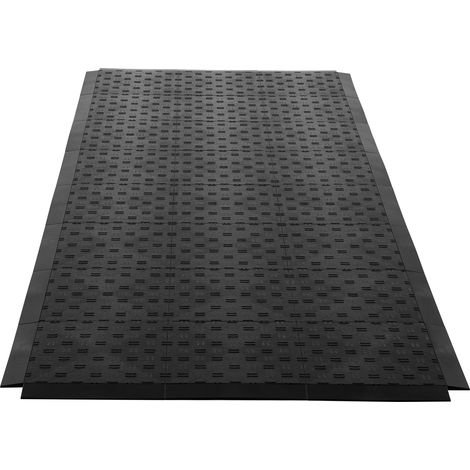 Mophorn Kit de Bordures Mâles pour Dalles de Sol de Garage, Lot de 15, Modulaires et Emboîtables, en PP,Antidérapantes,Compatibles Uniquement avec Dalles de Sol de Garage Améliorées à 6 Verrous, Noir (1/5)