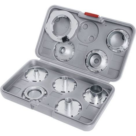 Bosch – Jeu de bagues de copiage 9 pcs – Accessoire pour défonceuse et affleureuse – Granulométrie 40-60 pour fraisage précis