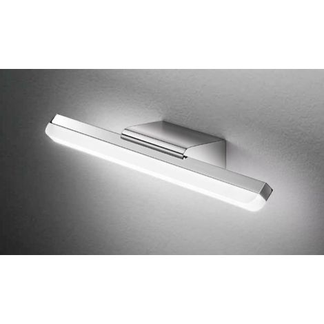 Applique Murale Led 10W 1100Lm 3000K En Métal Chrome Poli Avec Diffuseur En Plexiglas, Design Moderne Ip44, L.40 Cm, 10S46328 Cl Lc Par Perenz (1/2)