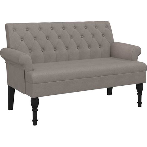 vidaXL Banco con respaldo tela gris taupe 120x62x75,5 cm (1/2)